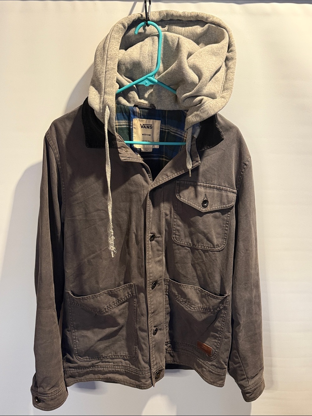 Vans Men's Gray Hooded Utility Field Jacket
